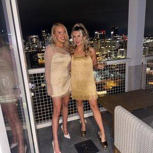 Show Me Your Mumu Gold Fringe Dress